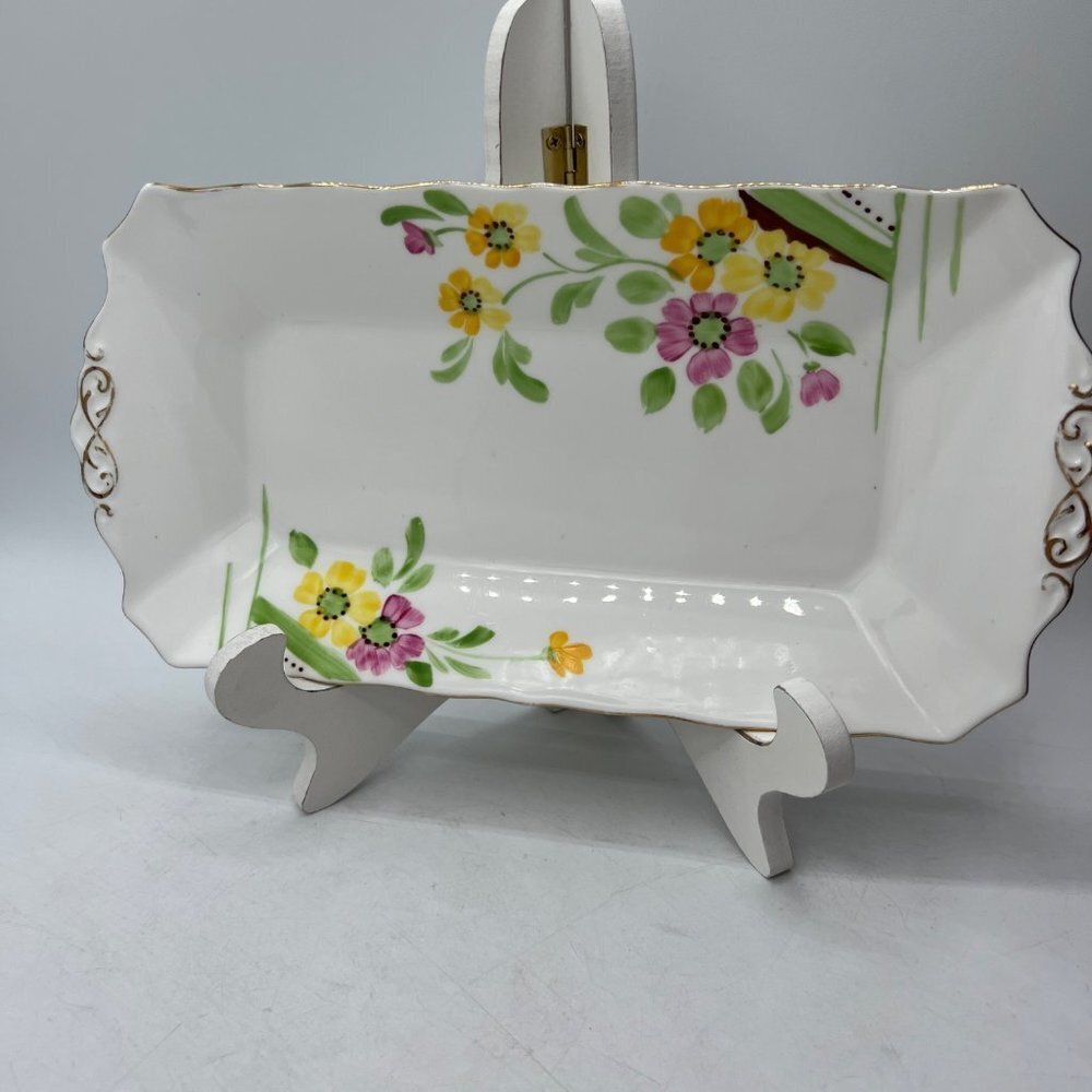 Vintage 1940s Tuscan Plant Bone China Elongated Tray